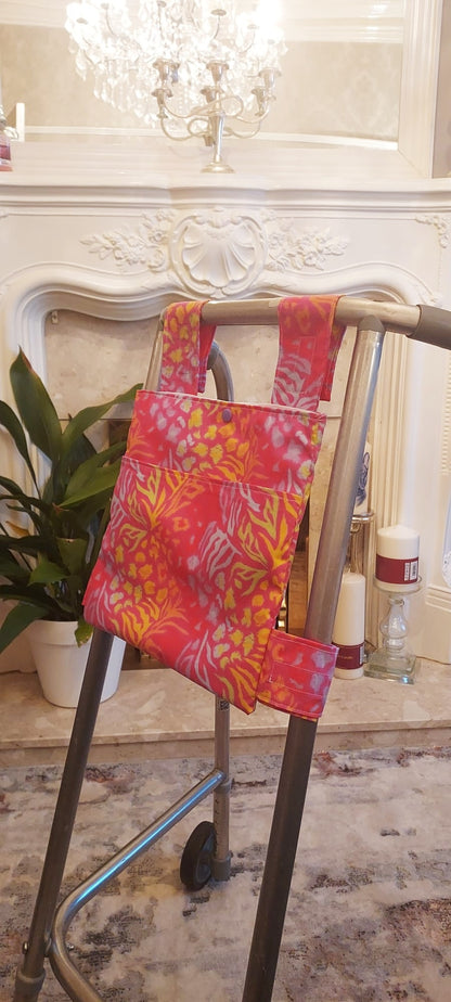 Bright coloured Zimmer frame bag, walking frame bag, accessories, walking aid, handmade, bag, storage