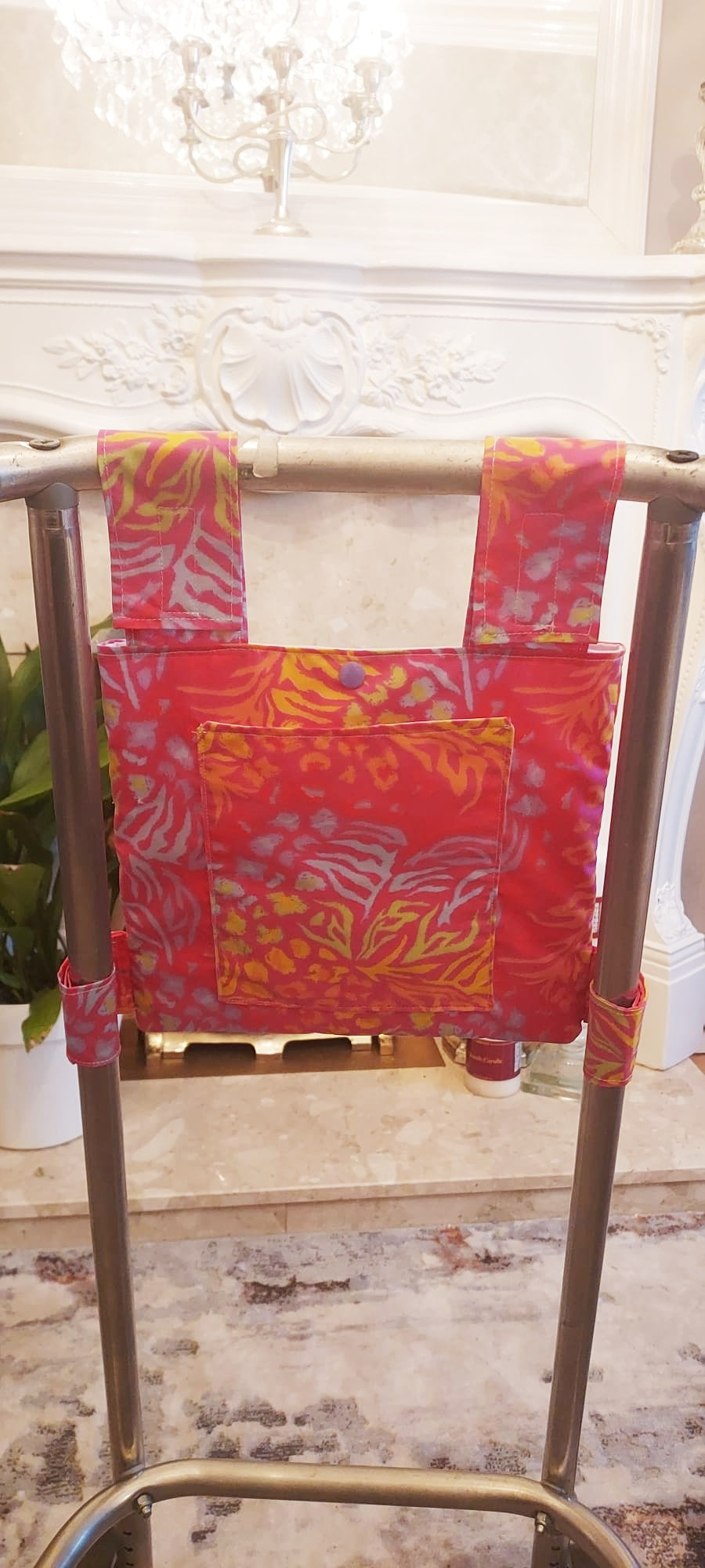 Bright coloured Zimmer frame bag, walking frame bag, accessories, walking aid, handmade, bag, storage