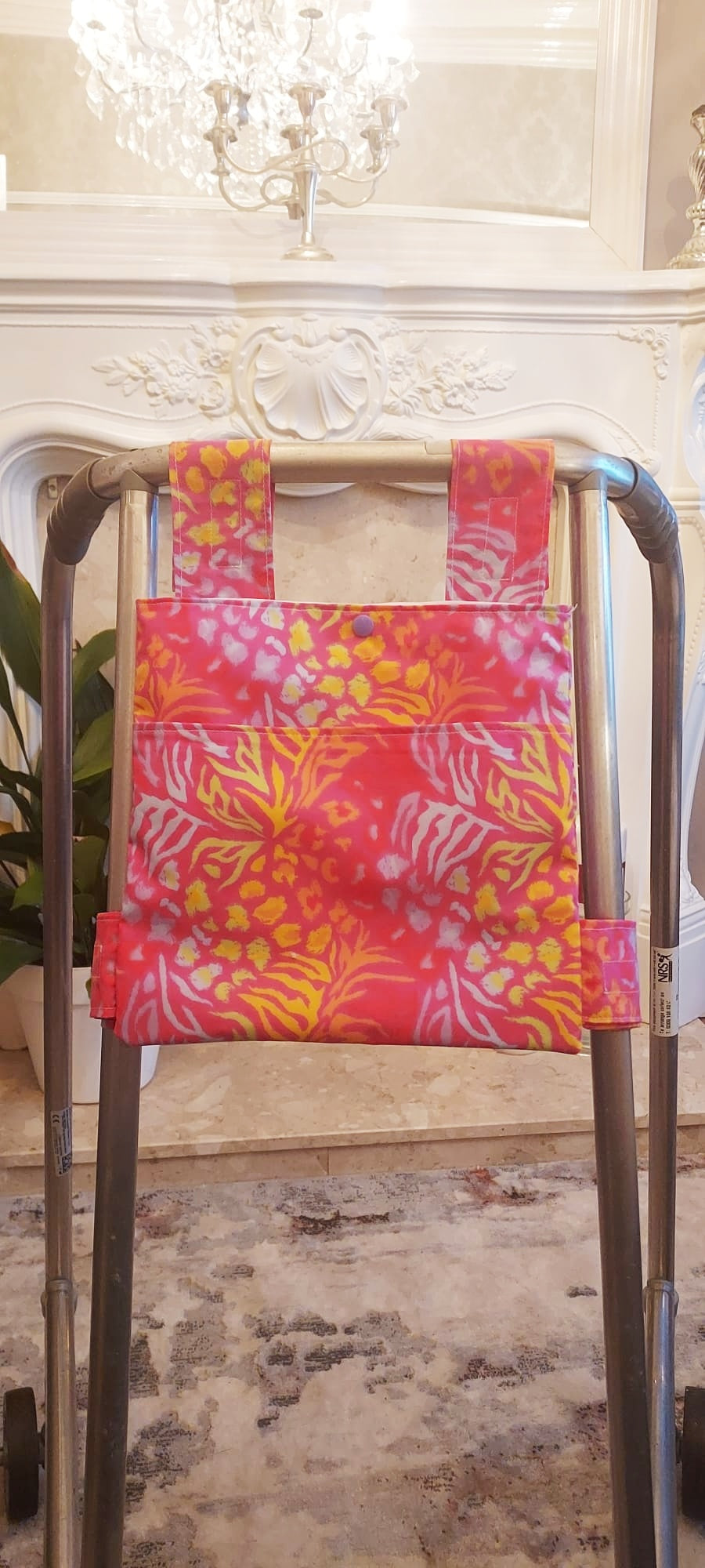 Bright coloured Zimmer frame bag, walking frame bag, accessories, walking aid, handmade, bag, storage