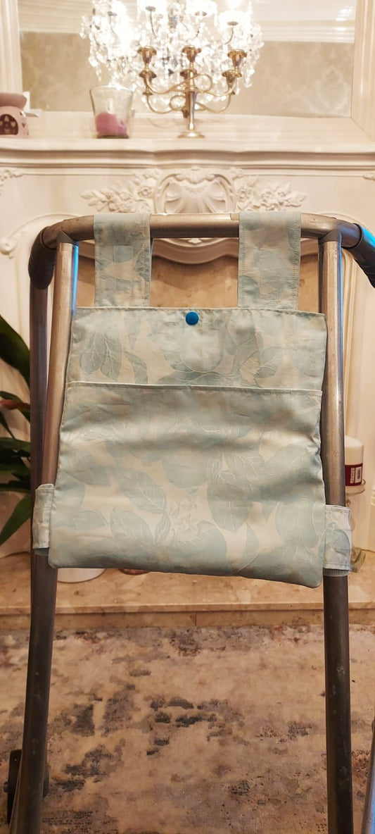 Blue Shimmer Zimmer frame bag, walking frame bag, accessories, walking aid, handmade, bag, storage