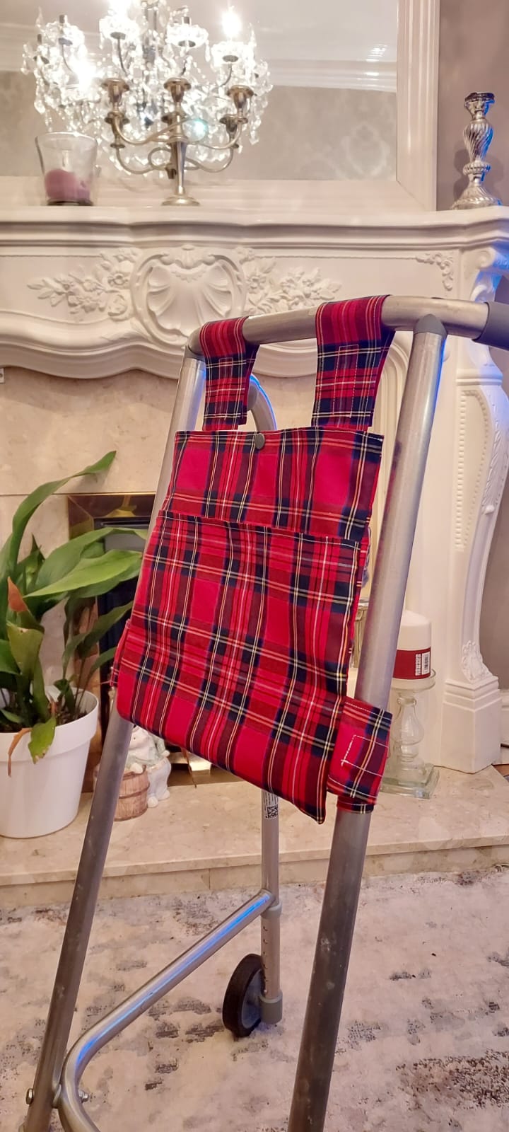 Tartan Zimmer frame bag, walking frame bag, accessories, walking aid, handmade, bag, storage