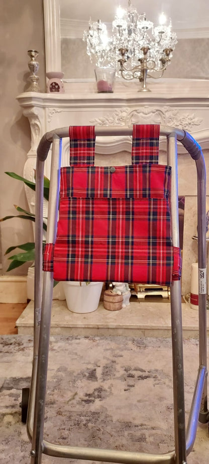 Tartan Zimmer frame bag, walking frame bag, accessories, walking aid, handmade, bag, storage