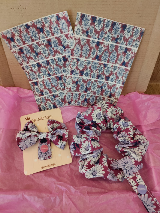 PURPLE FLORAL ready SET go, tubie set.