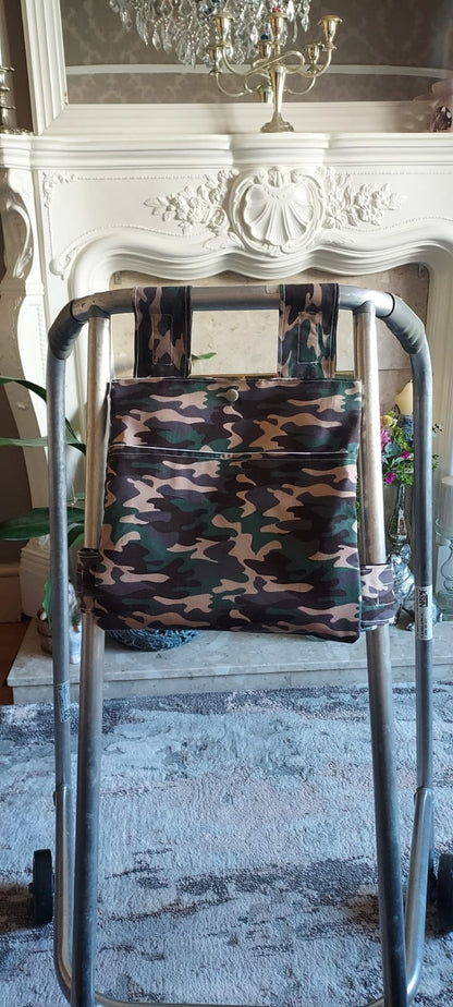 Army camo Zimmer frame bag, walking frame bag, accessories, walking aid, handmade, bag, storage