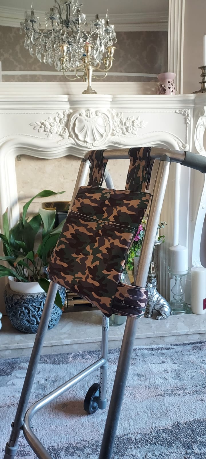 Army camo Zimmer frame bag, walking frame bag, accessories, walking aid, handmade, bag, storage