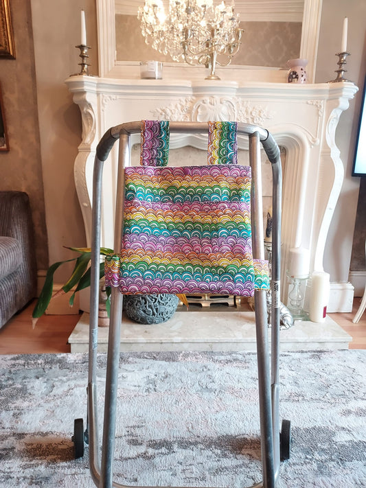 Rainbow wave Zimmer frame bag, walking frame bag, accessories, walking aid, handmade, bag, storage