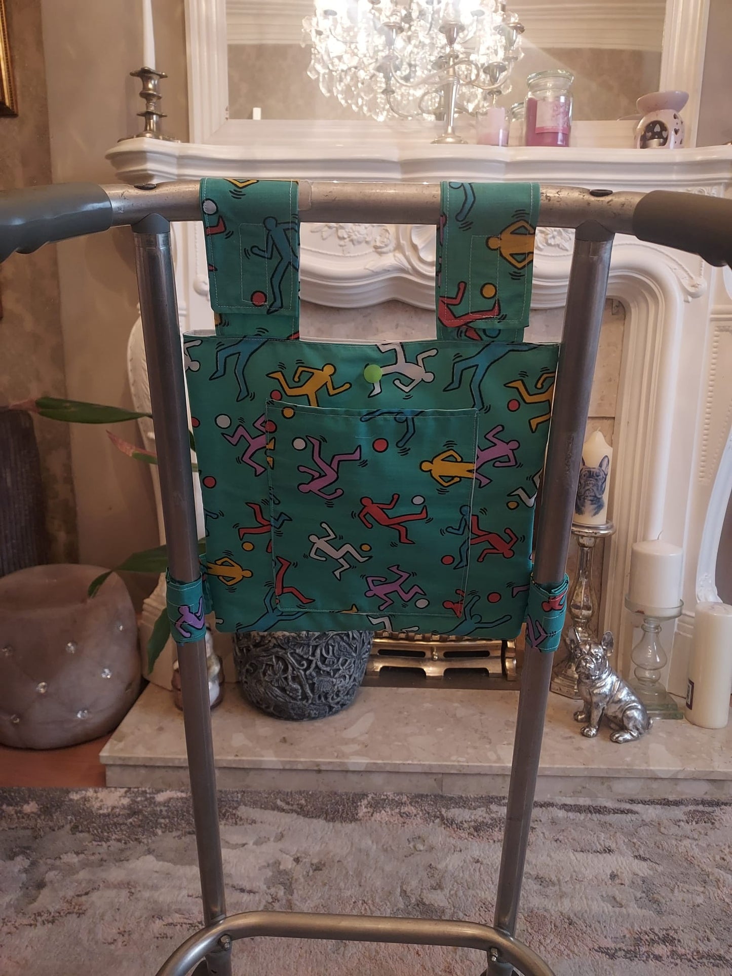 Football Zimmer frame bag, walking frame bag, accessories, walking aid, handmade, bag, storage