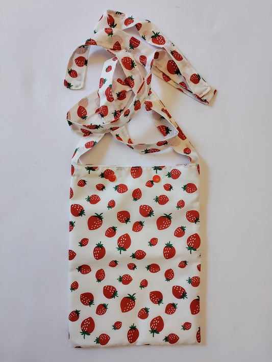 Strawberry syringe driver bag medical bag, feeding tube, medical accessories. Shoulder bag, pump bag, chemo pump, cancer