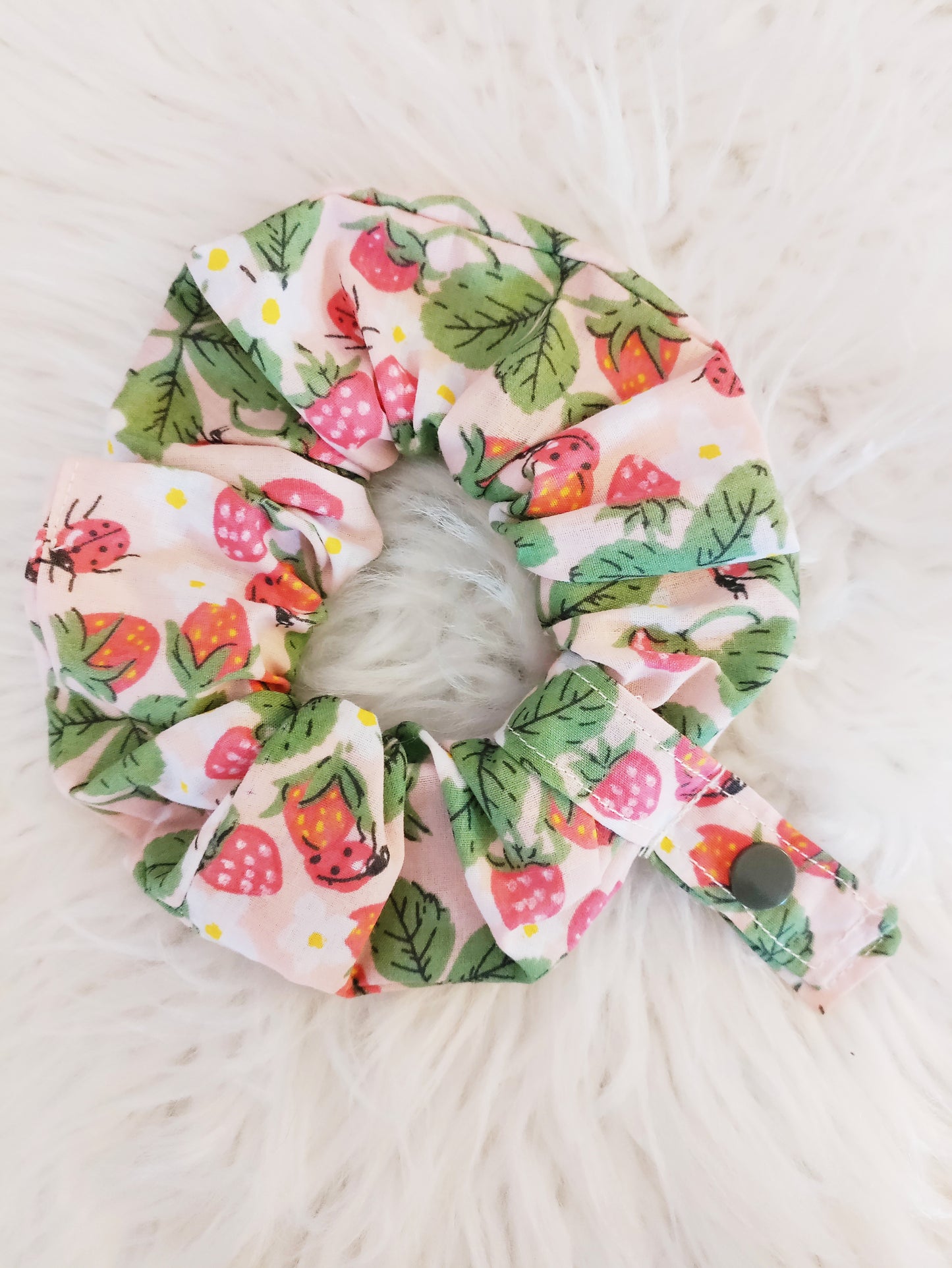 Strawberry & Ladybird tubie scrunchie