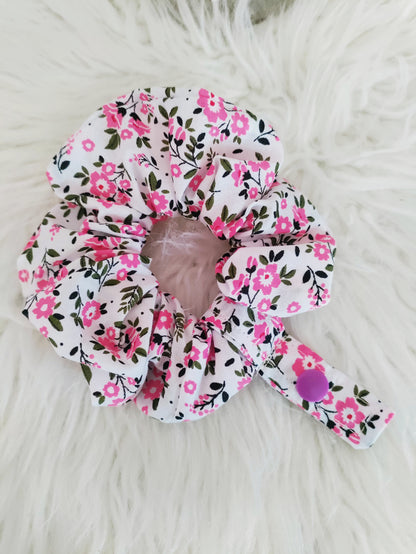 Ditsy pink tubie scrunchie