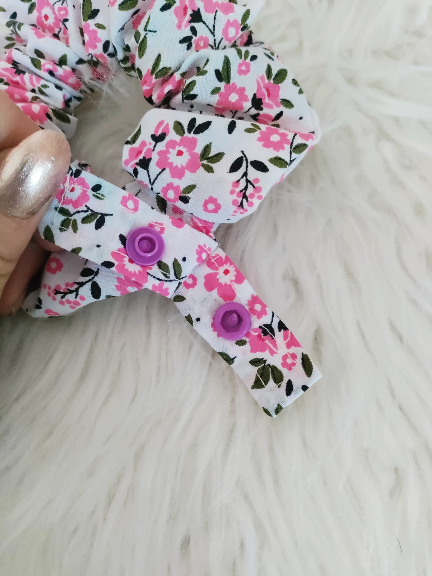 Ditsy pink tubie scrunchie