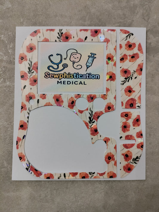 Poppy (shimmer) Abbott freego pump sticker