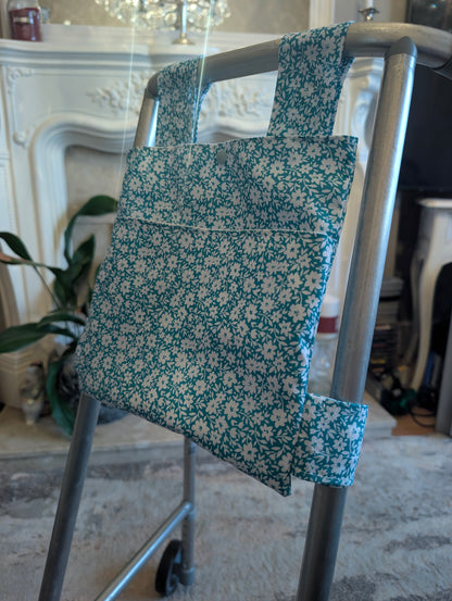 Teal Zimmer frame bag, walking frame bag, accessories, walking aid, handmade, bag, storage