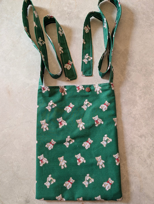 Vintage bear syringe driver bag, medical bag, feeding tube, medical accessories. Shoulder bag, pump bag, chemo pump, cancer