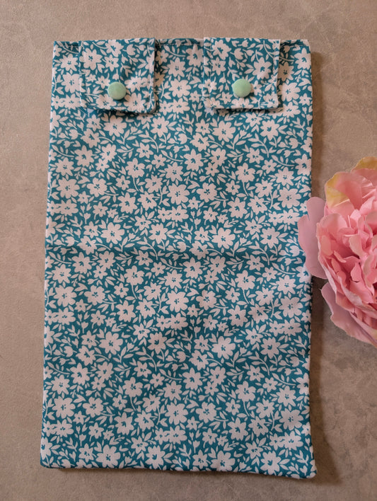 Teal floral catheter Leg Bag Cover