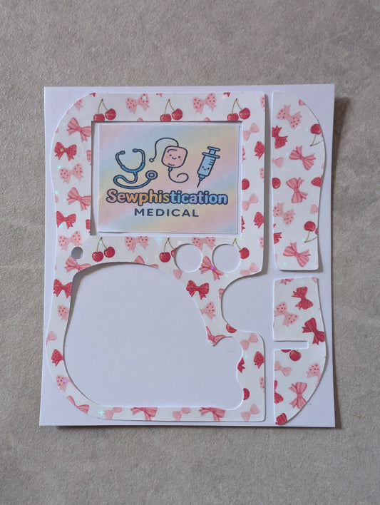 Cherries and bows (sparkle) Abbott freego pump sticker