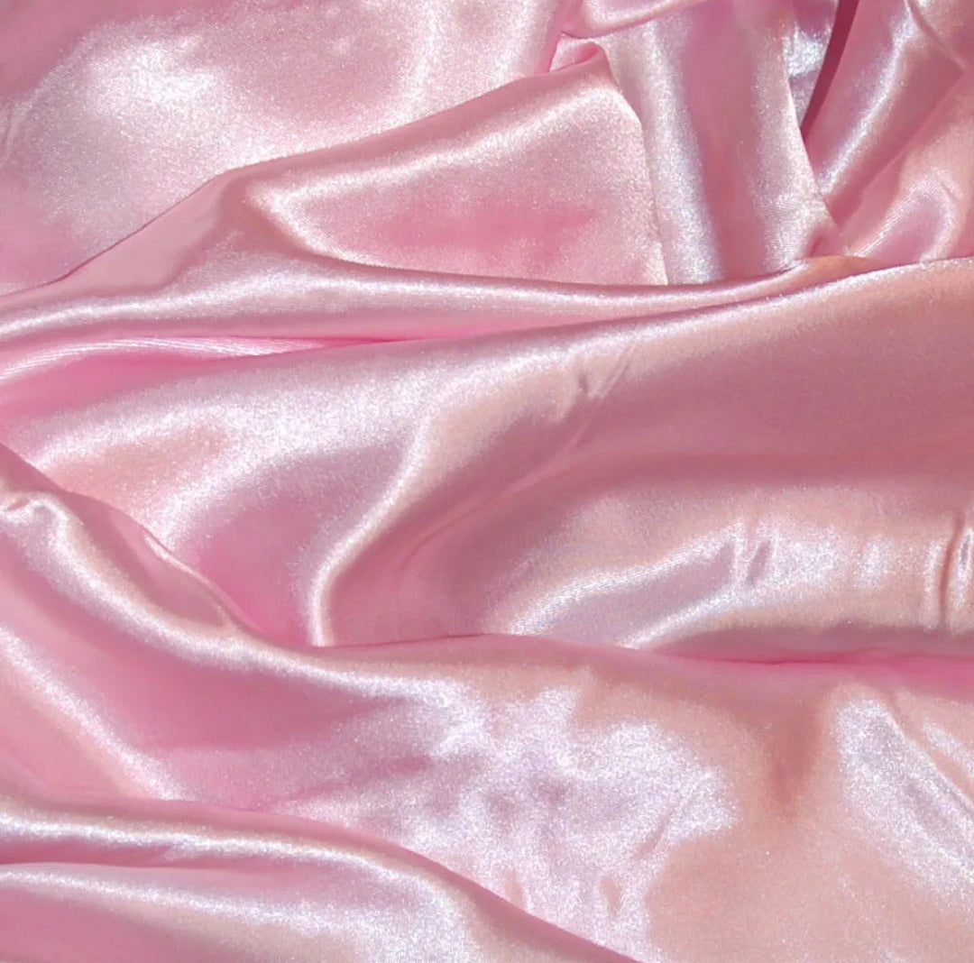 Pink satin tubie scrunchie