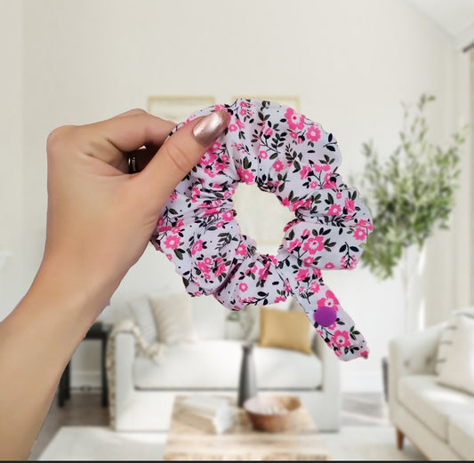 Ditsy pink tubie scrunchie