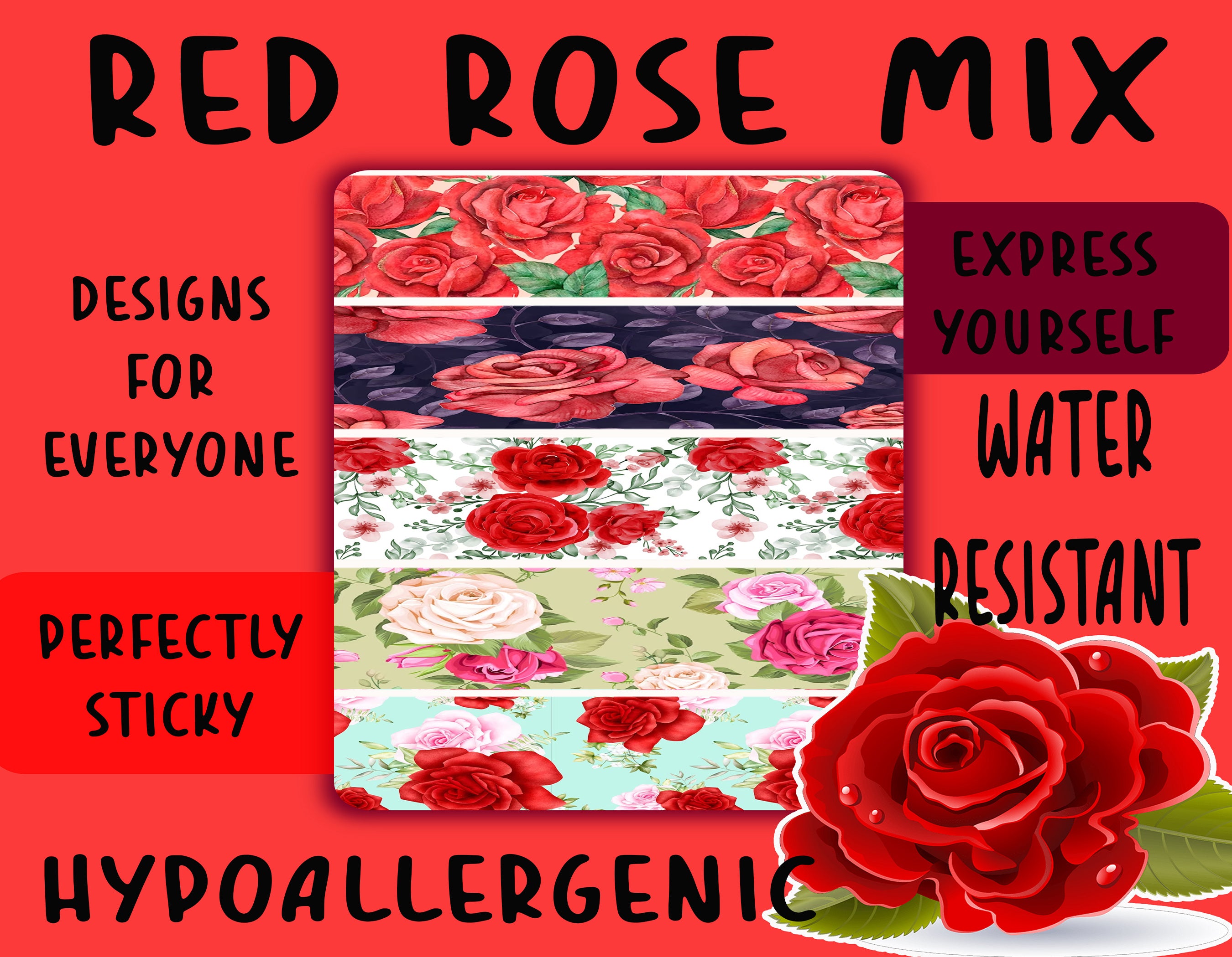 Red Rose Mix Tubie Tape – Sewphistication Medical