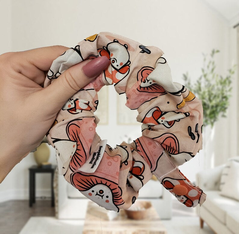 Happy Mushroom tubie scrunchie, feeding tube accessories