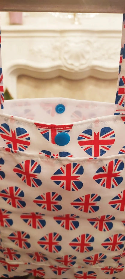 heart union jack Zimmer frame bag, walking frame bag, accessories, walking aid, handmade, bag, storage