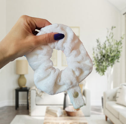 Super soft white tubie scrunchie