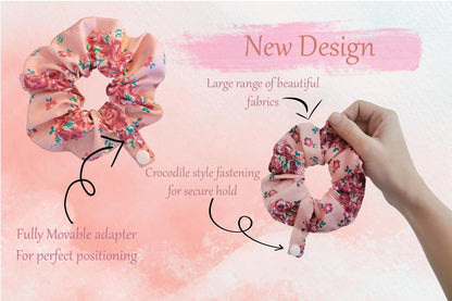 Pale Floral tubie scrunchie