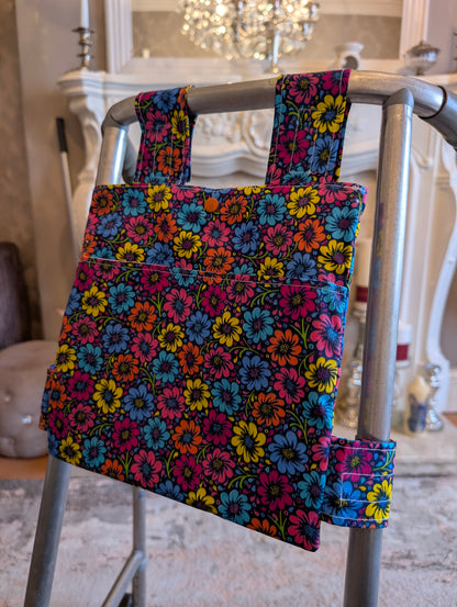 Bold floral Zimmer frame bag