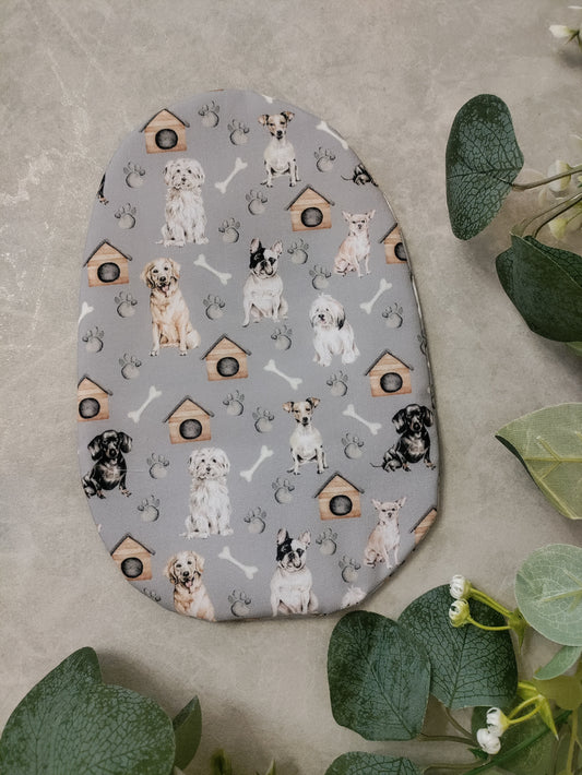 Grey dogs stoma bag cover, Colostomy bag