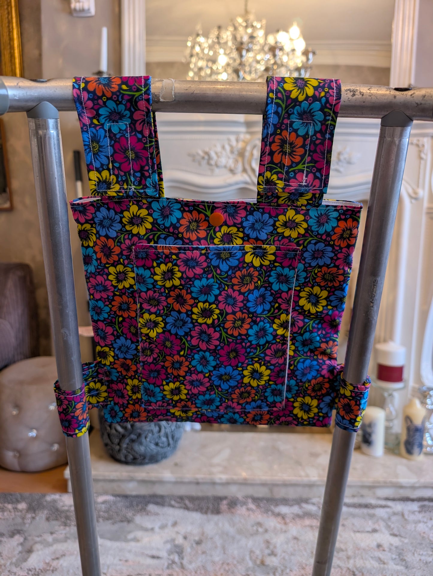 Bold floral Zimmer frame bag