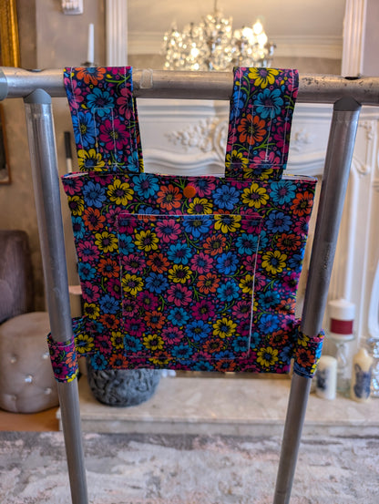 Bold floral Zimmer frame bag
