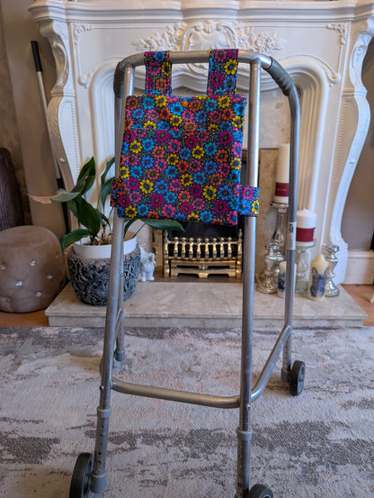 Bold floral Zimmer frame bag