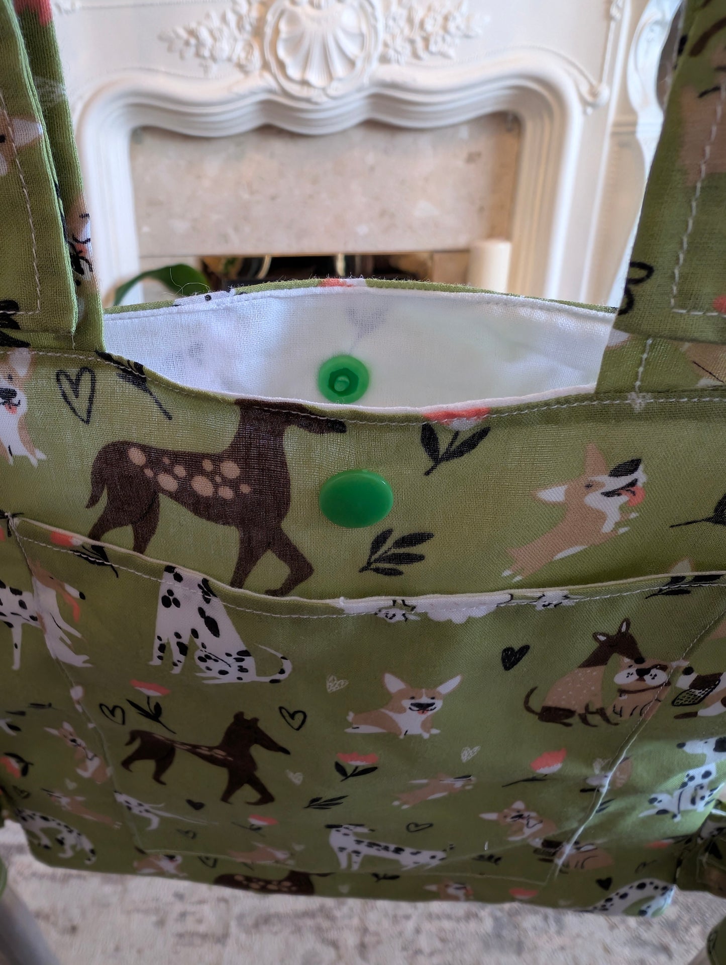 Love of dogs Zimmer frame bag, walking frame bag, accessories, walking aid, handmade, bag, storage