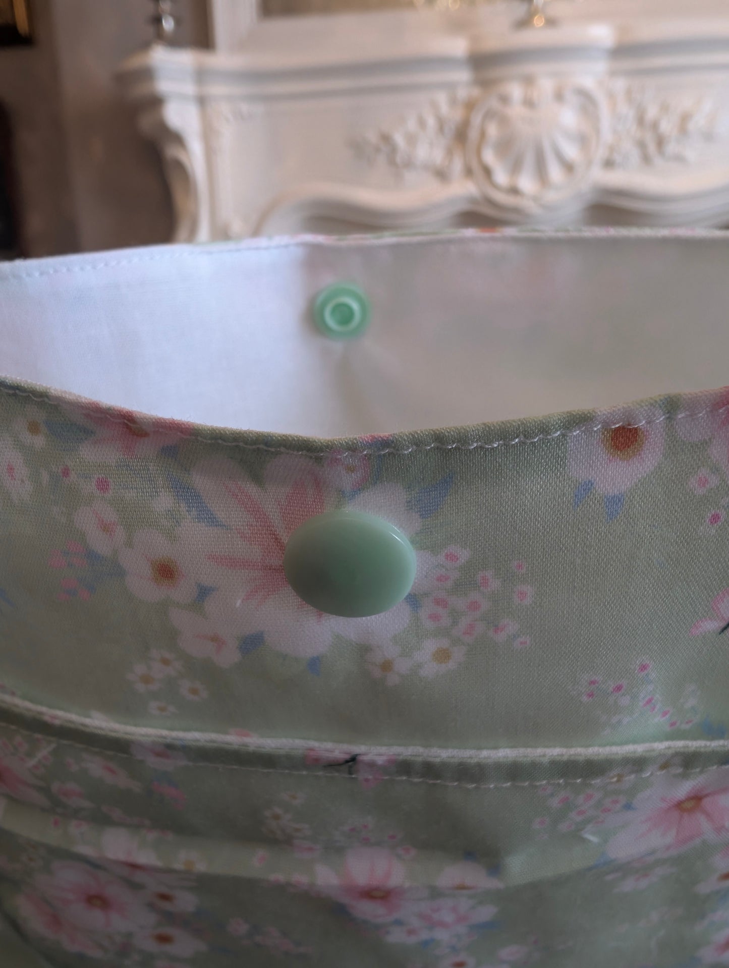 Mint floral Zimmer frame bag, walking frame bag, accessories, walking aid, handmade, bag, storage