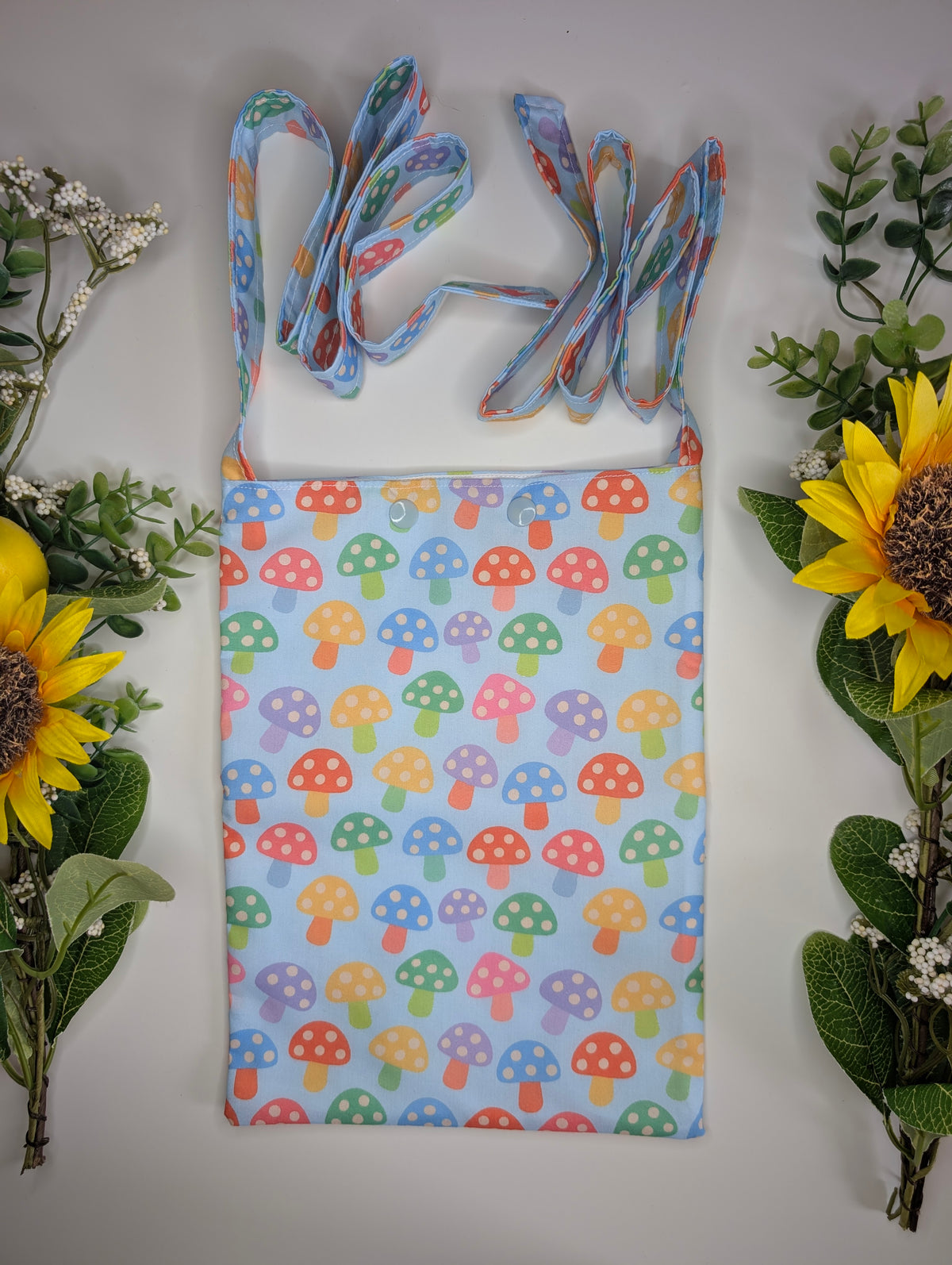 Coloured mushrooms syringe driver bag