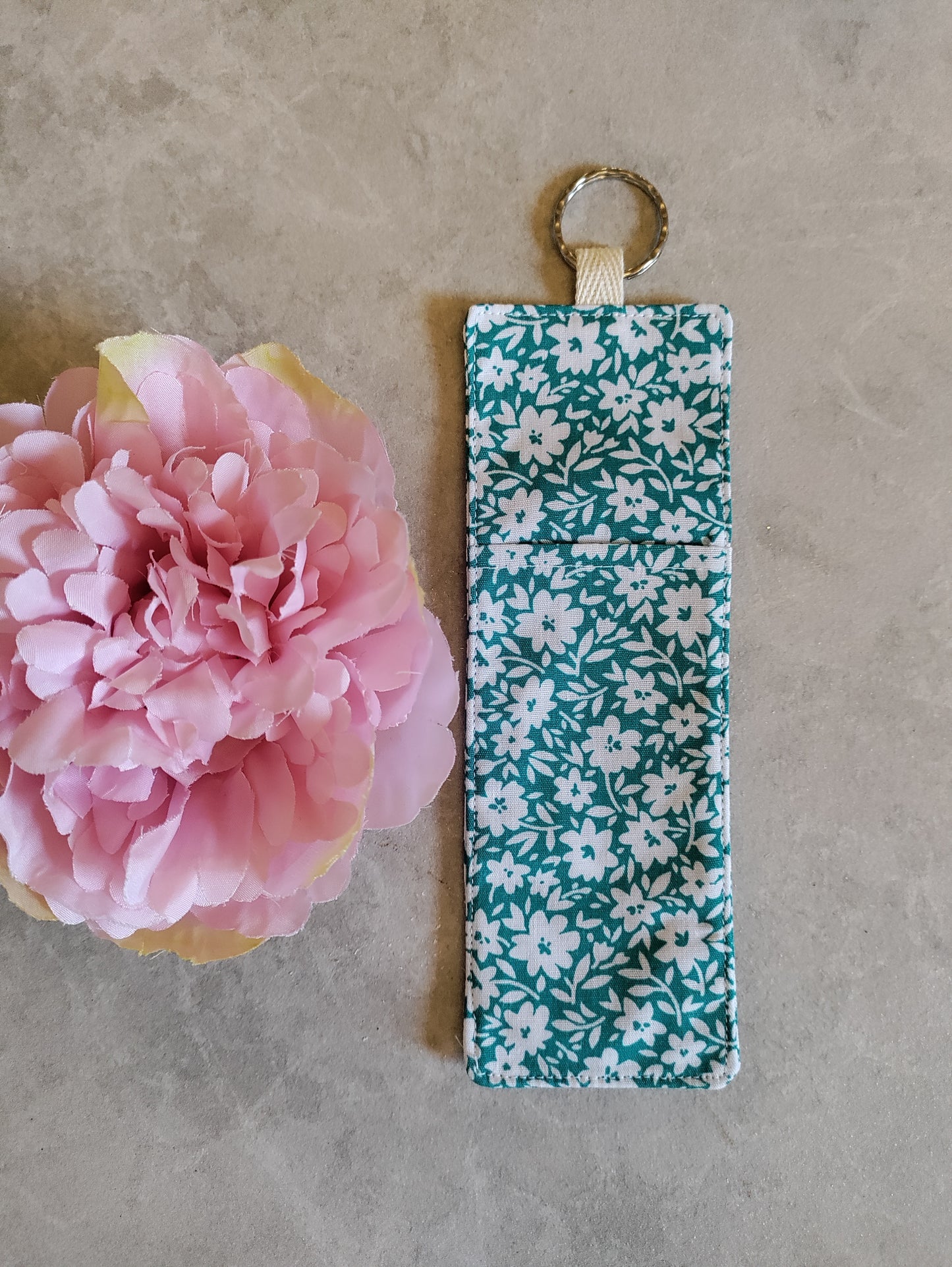 Teal floral Pen pouch/holder