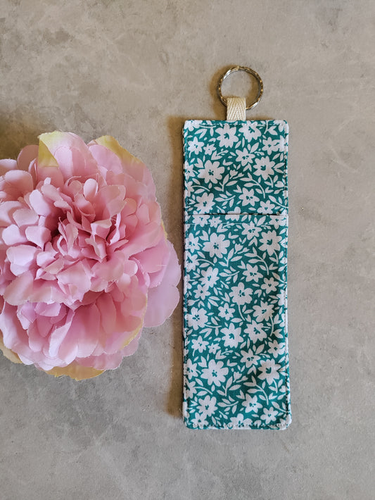 Teal floral Pen pouch/holder