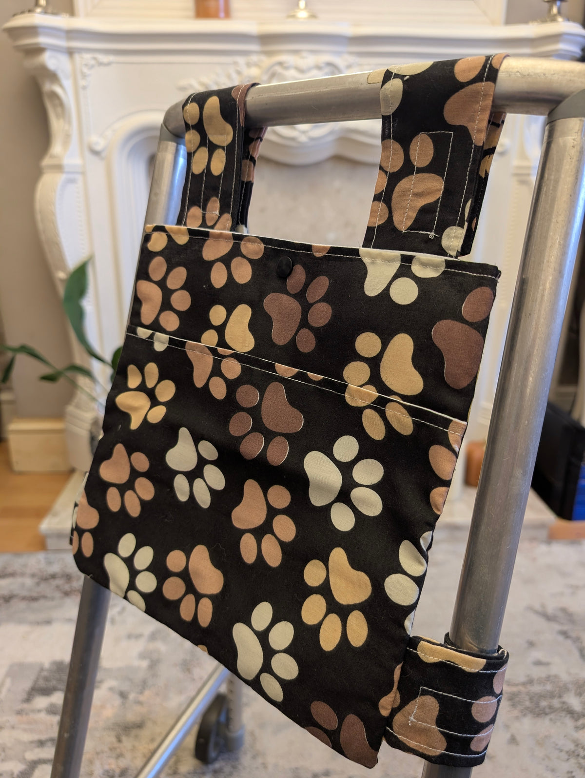 Paw print Zimmer frame bag