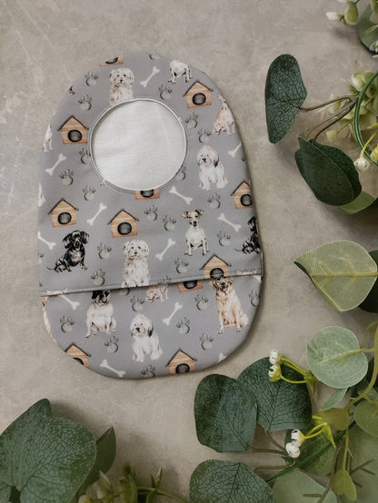 Grey dogs stoma bag cover, Colostomy bag