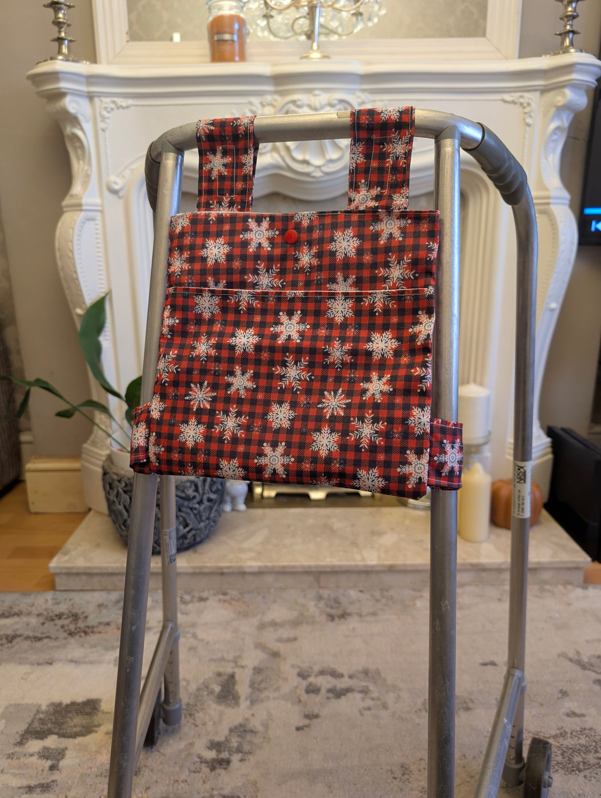 Tartan snowflake Zimmer frame bag