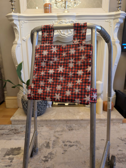 Tartan snowflake Zimmer frame bag