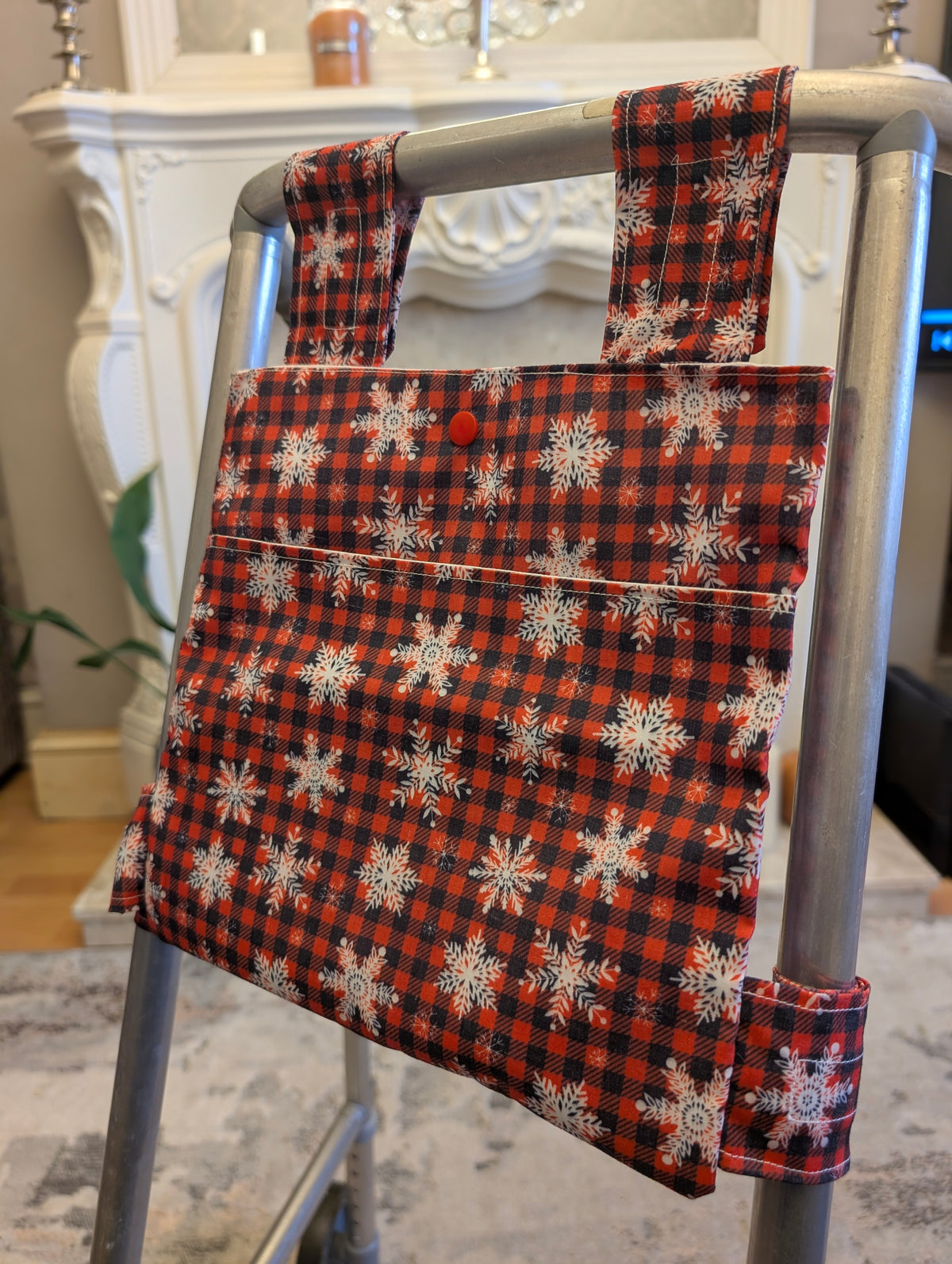 Tartan snowflake Zimmer frame bag