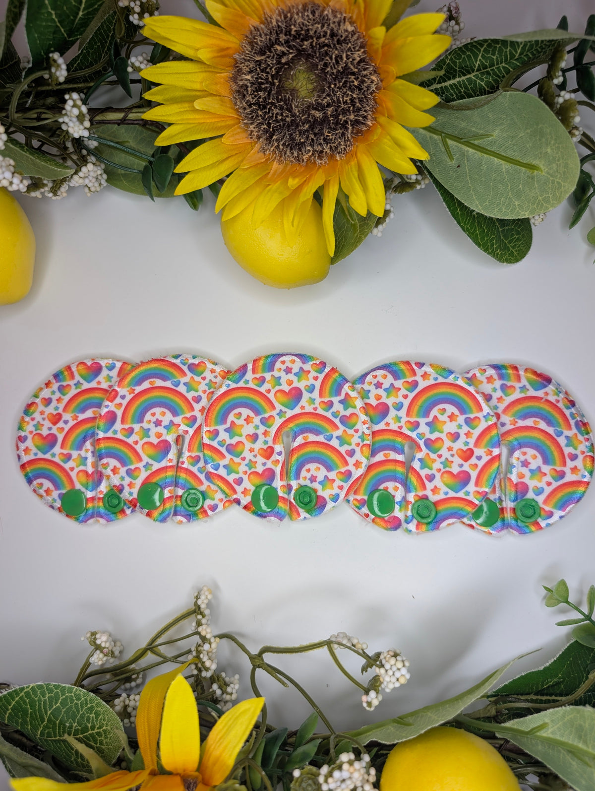 Rainbow heart Tubie pads
