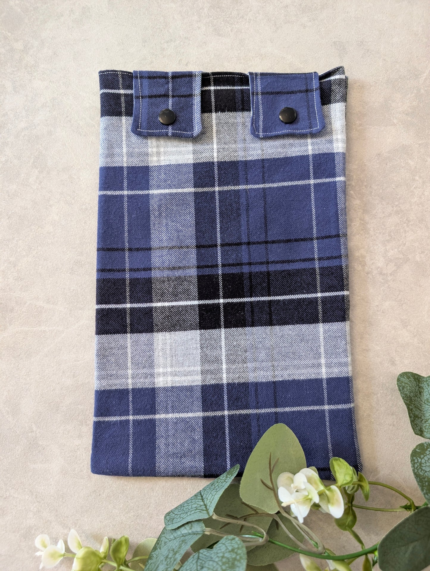 Blue tartan catheter Leg Bag Cover
