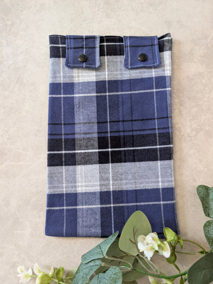 Blue tartan catheter Leg Bag Cover