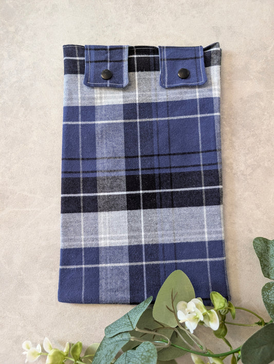 Blue tartan catheter Leg Bag Cover
