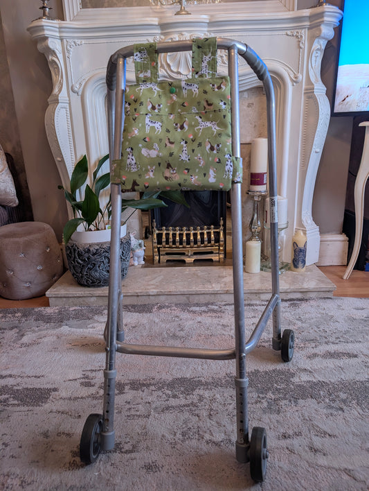 Love of dogs Zimmer frame bag, walking frame bag, accessories, walking aid, handmade, bag, storage