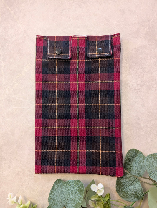 Dark tartan catheter Leg Bag Cover