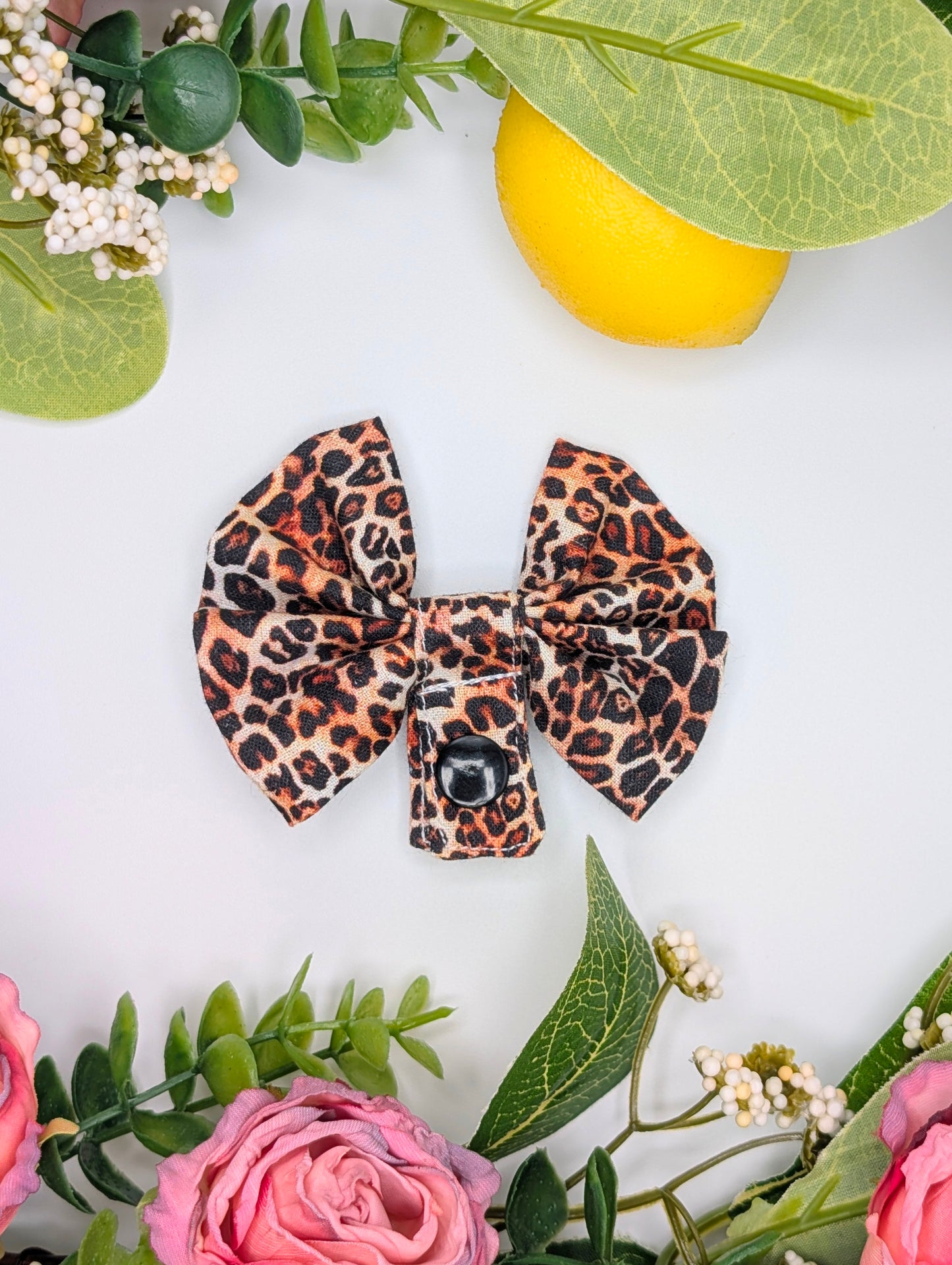 Leopard Tubie Bow, Feeding tube accessories,  NJ tube, Ng tube, oxygen tube, tube accessories, tube feeding