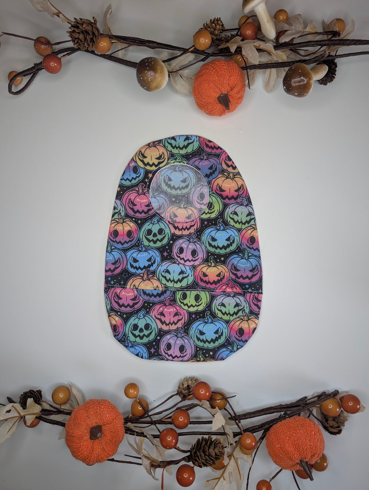 Bright pumpkin stoma bag cover, Colostomy bag